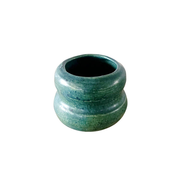 Green Shapely Small Pottery Pot