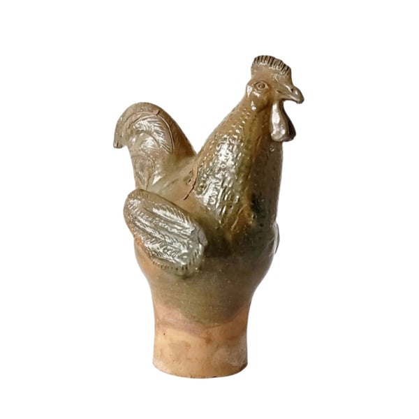 Antique Tall Terra Cotta Glazed Rooster