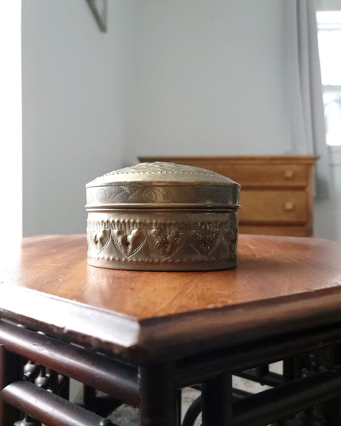 Norwegian Repousse Brass Box Sailing Ship