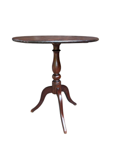 Antique Round Pedestal Side Table