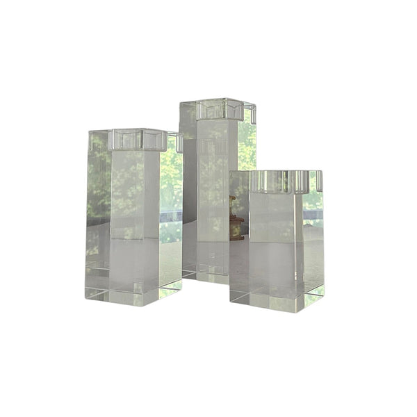 Trio Of Heavy Crystal Tealight Candle Holders