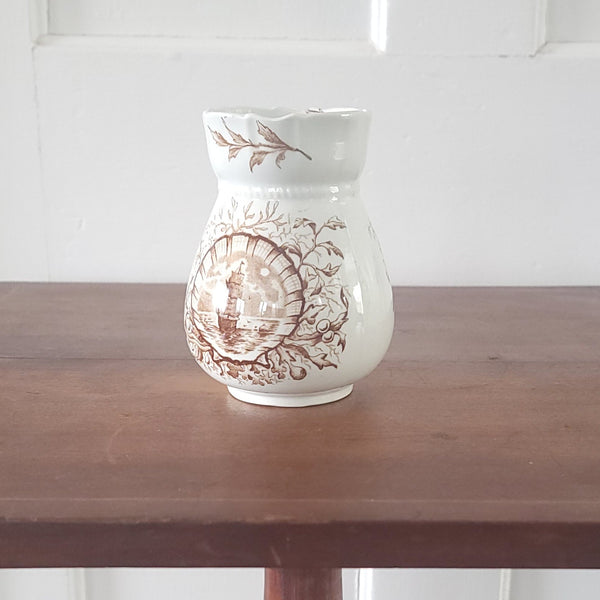 Nautical Transferware Flower Vase