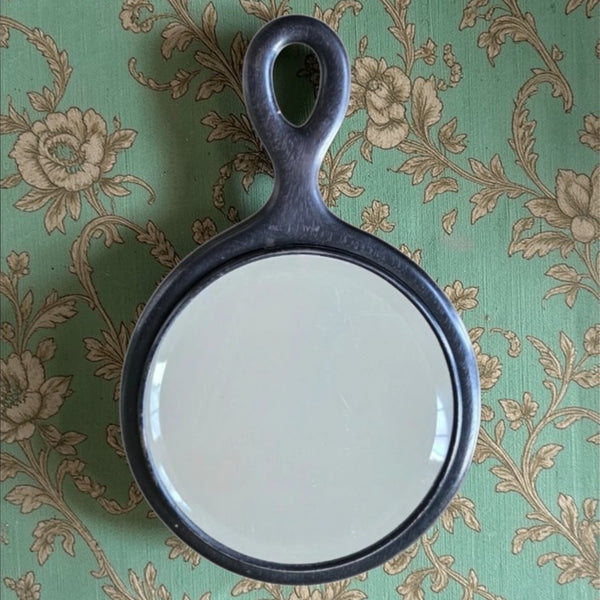 Antique Ebony Hand Or Hanging Mirror