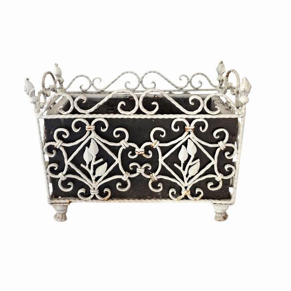 Cast Iron Planter With Wood Box Interior