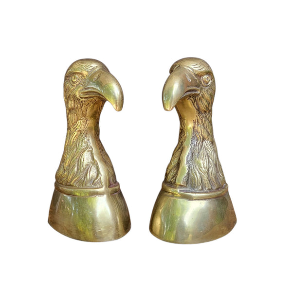 Cast Brass Decorative Eagle Head Bookends
