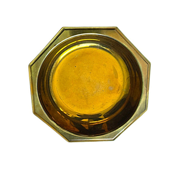 Italian Heavy Brass Octagonal Shallow Bowl