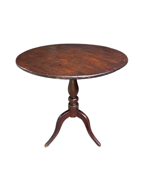 Antique Round Pedestal Side Table