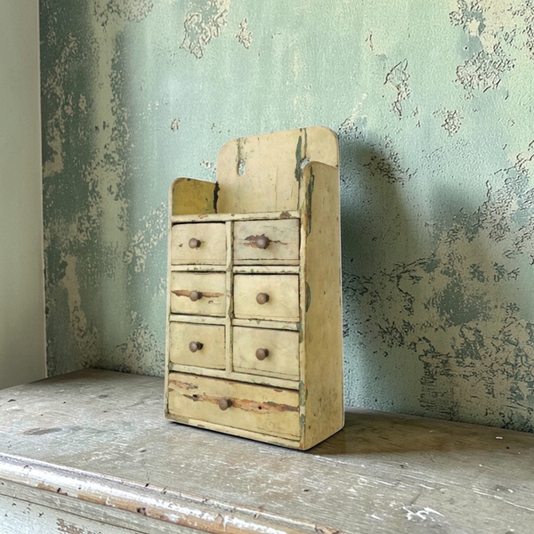 Antique Primitive Five Drawer Small Spice Cabinet