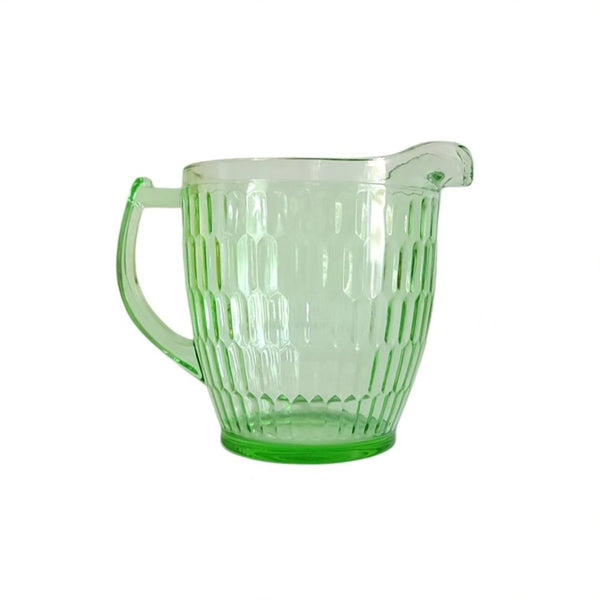 Honeycomb pattern Green Depression Glass Pitcher