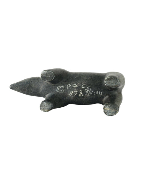 Inuit Soapstone Bear Signed