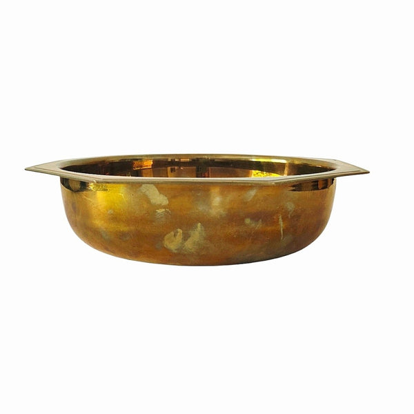 Italian Heavy Brass Octagonal Shallow Bowl