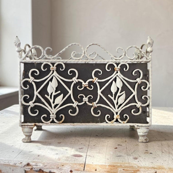 Cast Iron Planter With Wood Box Interior