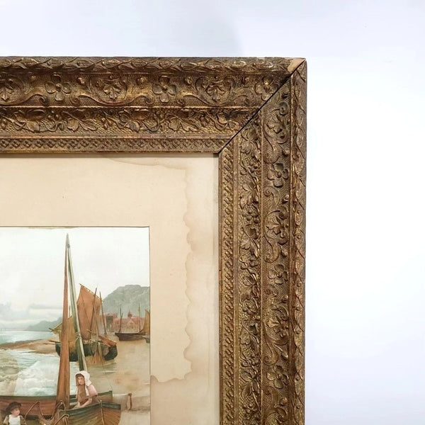 Antique Framed Seaside Watercolour