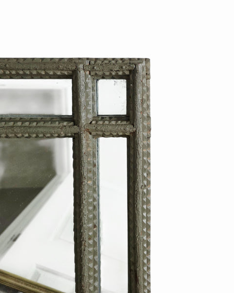 Antique Painted Tramp Art Mirror