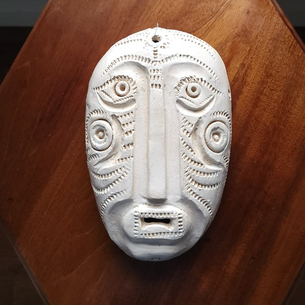 White Studio Pottery Ceramic Mask