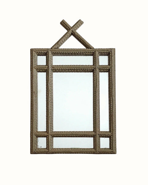 Antique Painted Tramp Art Mirror