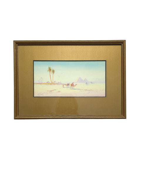 19th Century Egyptian Oasis Watercolour Alfred Calvert