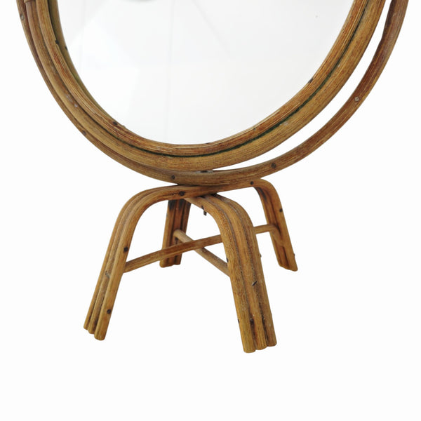 Circa 1970's Bamboo Table Top Mirror