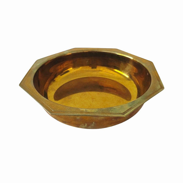 Italian Heavy Brass Octagonal Shallow Bowl