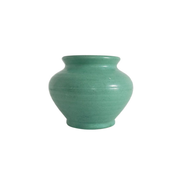 Arts & Crafts Era Pottery Vase Matte Green Glaze