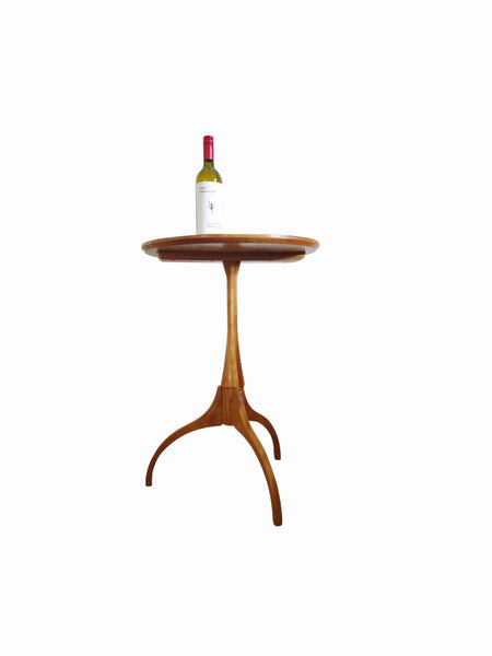 Artisan Made Cherry Wood Shaker Style Candlestand Side Table