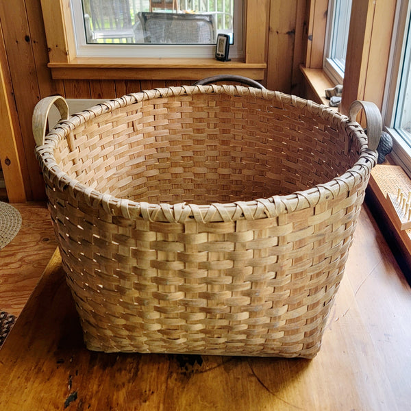 Antique Apple Basket With Bentwood Handles