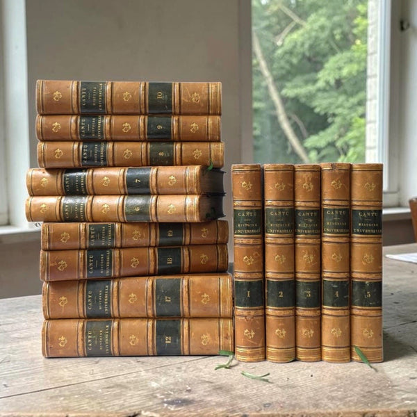 Collection of 14 Antique French Books 'Histoire Universelle'