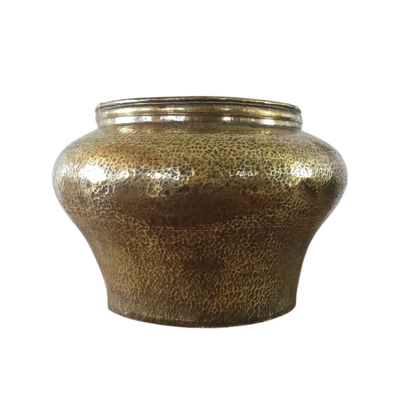 Antique Hammered Brass Jardiniere