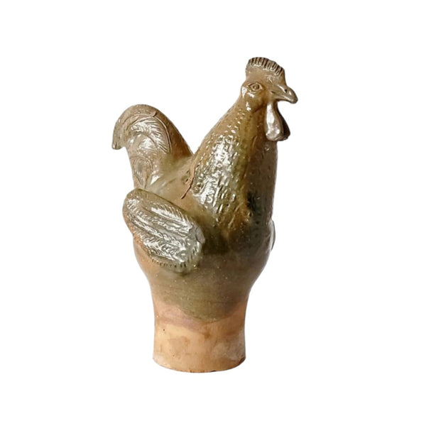 Antique Tall Terra Cotta Glazed Rooster