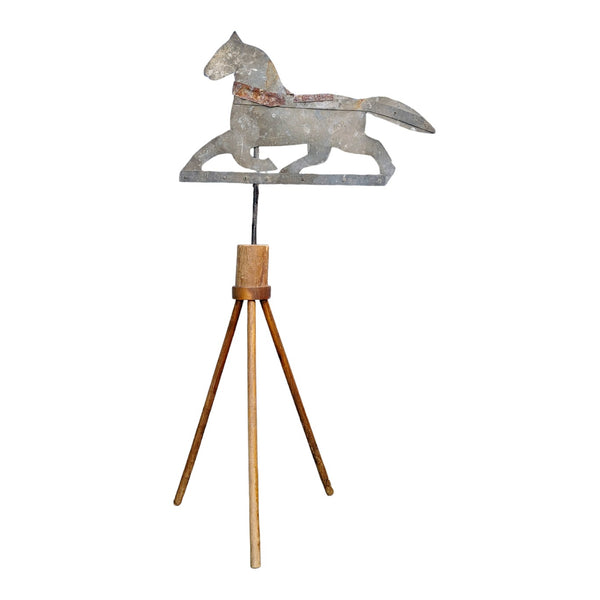 Antique Sheet Metal Horse Weathervane With Stand