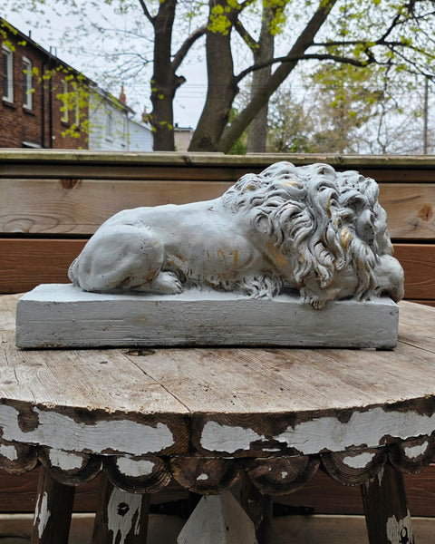 Cast Cement Sleeping Lion Statuary