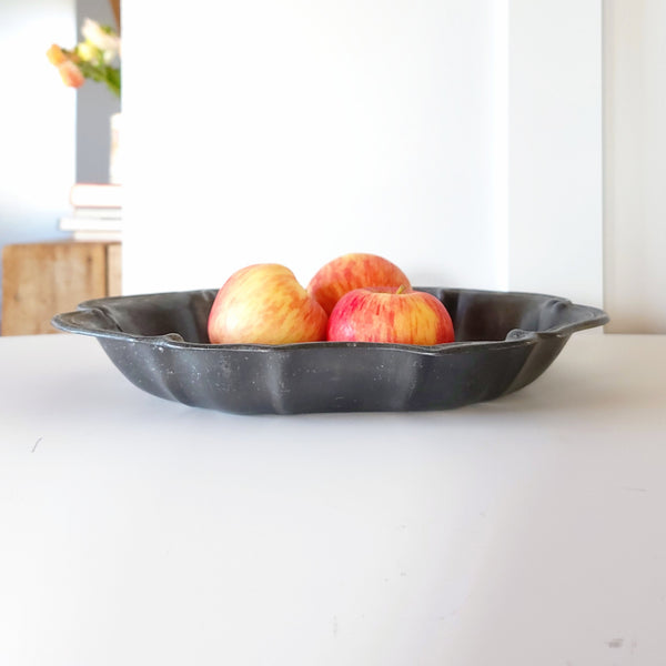 Antique Pewter Shallow Bowl