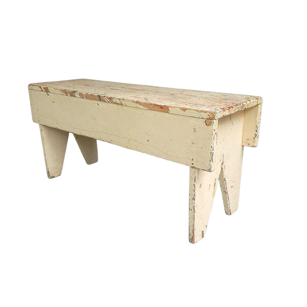 Primitive Country Bench In Original Paint