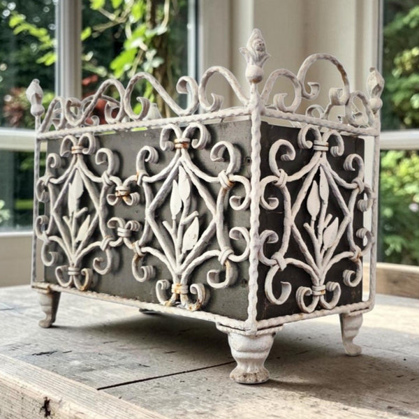 Cast Iron Planter With Wood Box Interior