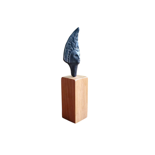 Carved Wood Beautiful African Bust