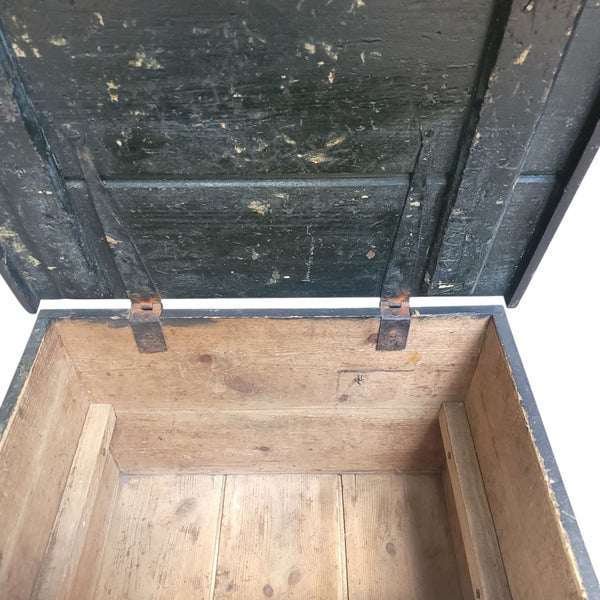 Antique Small Chest In Black Paint