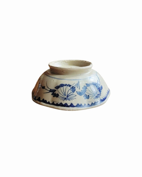 19th Century Chinese Provincial Blue & White Hand Painted Bowl