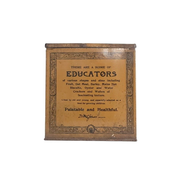 Antique Cracker Tin Dr.Johnsons 'Educator' Crackers