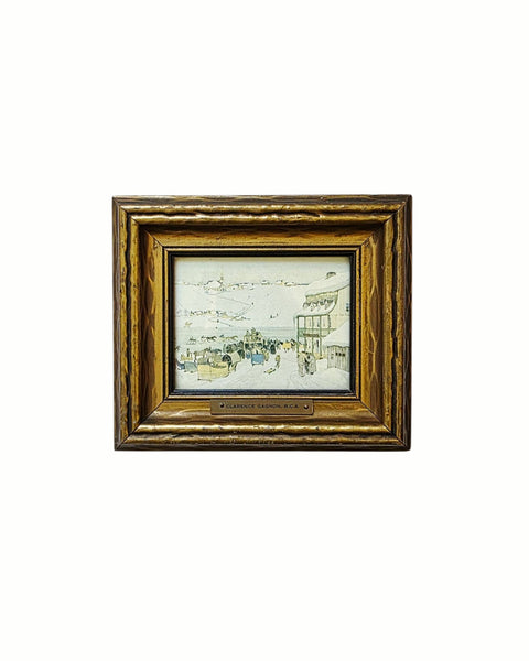 Vintage Framed Quebec Winter Horse Racing Print