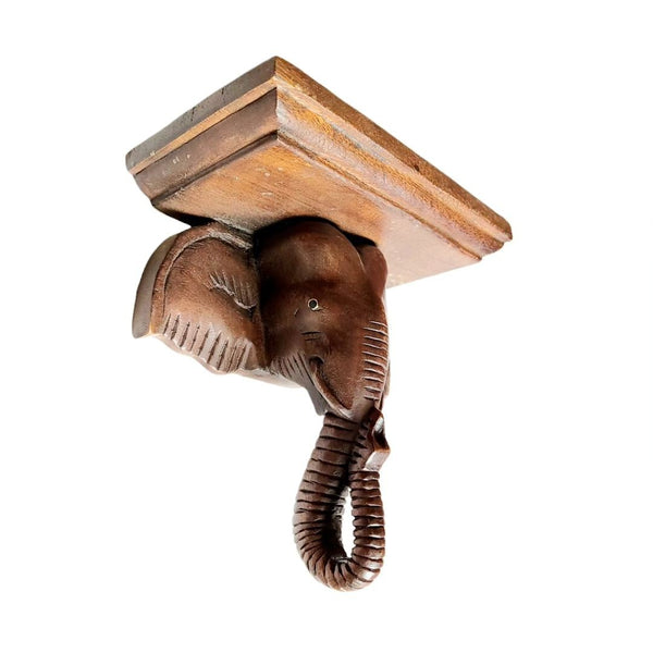 Carved Wood Elephant Sconces