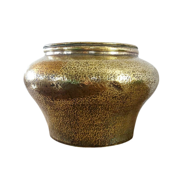 Antique Hammered Brass Jardiniere