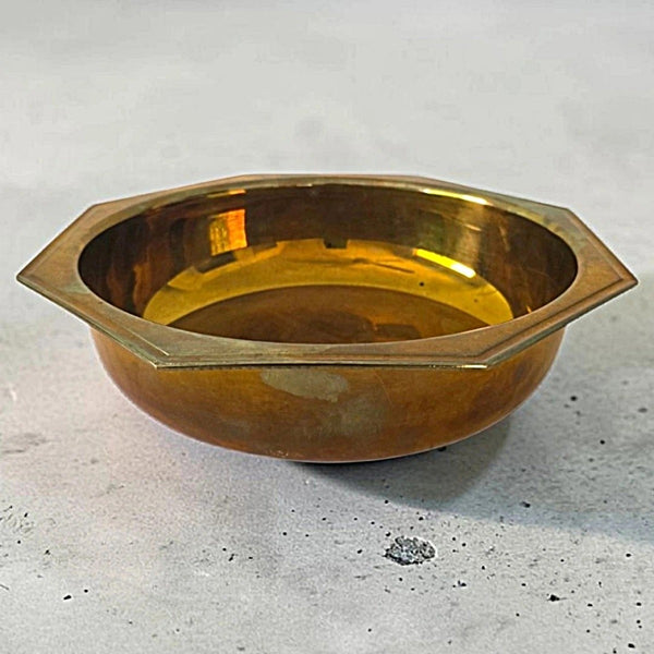 Italian Heavy Brass Octagonal Shallow Bowl