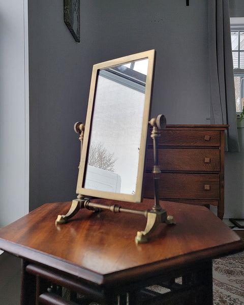 Brass Adjustable Tabletop Mirror