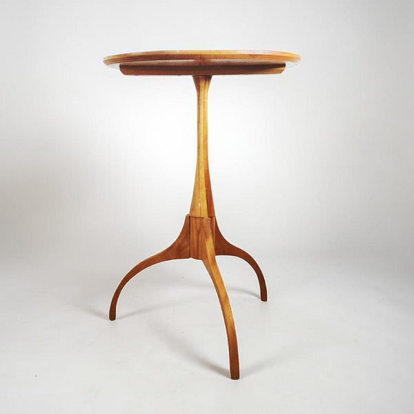Artisan Made Cherry Wood Shaker Style Candlestand Side Table