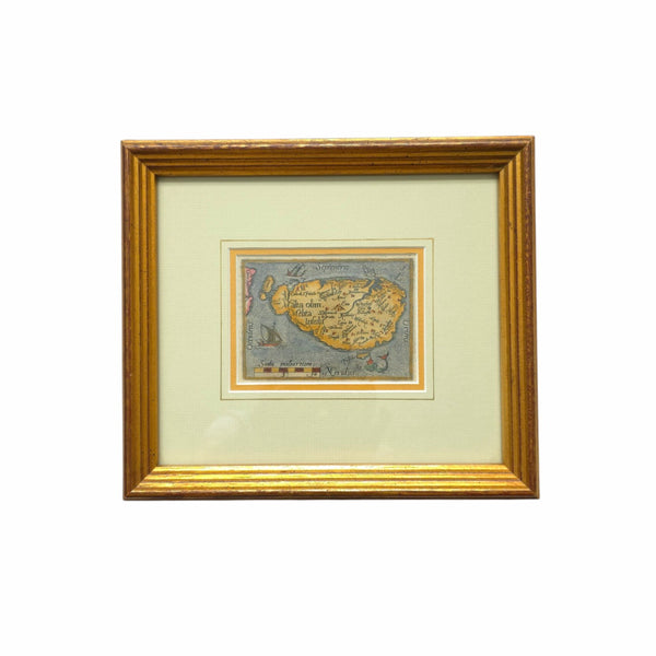 Antique Map of Malta By Ortelius From his Miniature Atlas The Epitome Theatri Orteliani