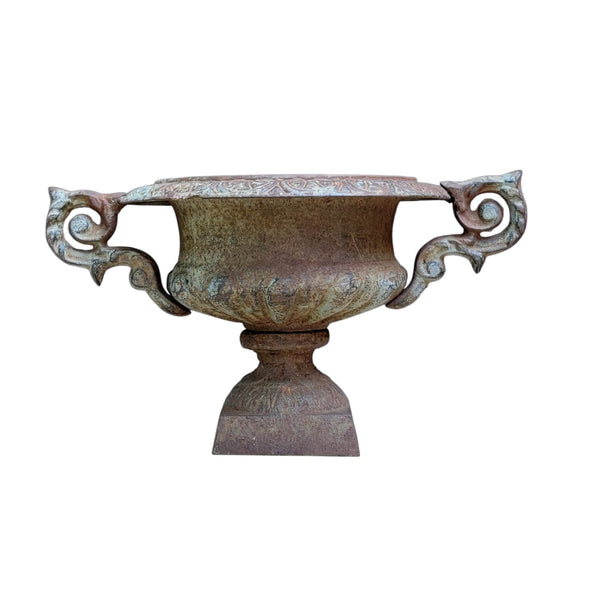 Antique Cast Iron Medici Style Flower Urn