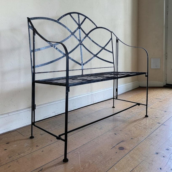Mid Century Regency Style Cast Iron 'Foldable' Bench