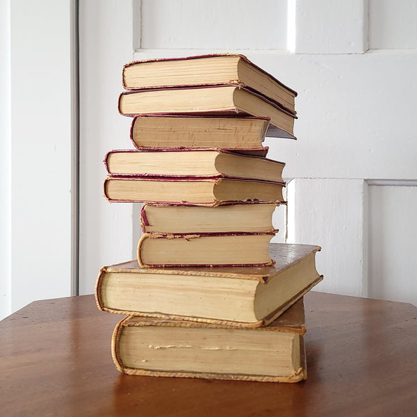 Stack Of Antique Red Books