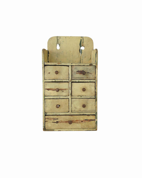 Antique Primitive Five Drawer Small Spice Cabinet