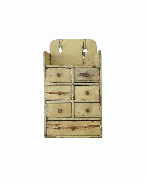 Antique Primitive Five Drawer Small Spice Cabinet